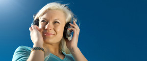 Woman with Headphones On